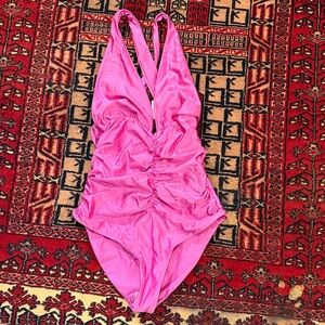 Jade Swim Fuchsia Ruched Swimsuit